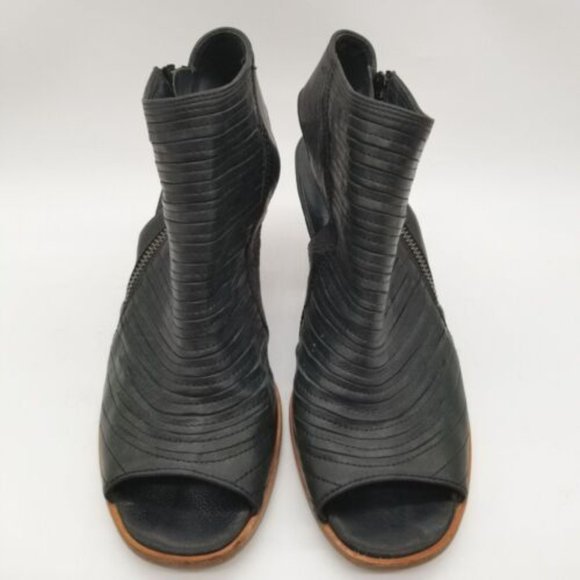 Paul Green Womens Cayanne Leather Peep Block Heel Ankle Booties 5 US 7.5 - Picture 3 of 7